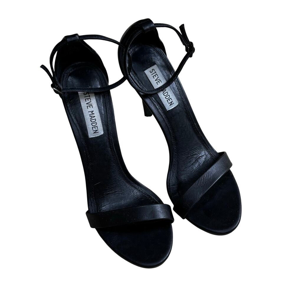 Steve Madden 'Stecy' strappy black high heels sexy sandals US size 7.5M dressy